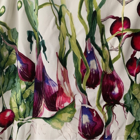 Dolce & Gabbana Square Neck Vegetable Print Midi Cady Dress 2018 XS / IT 36 - Picture 7 of 16